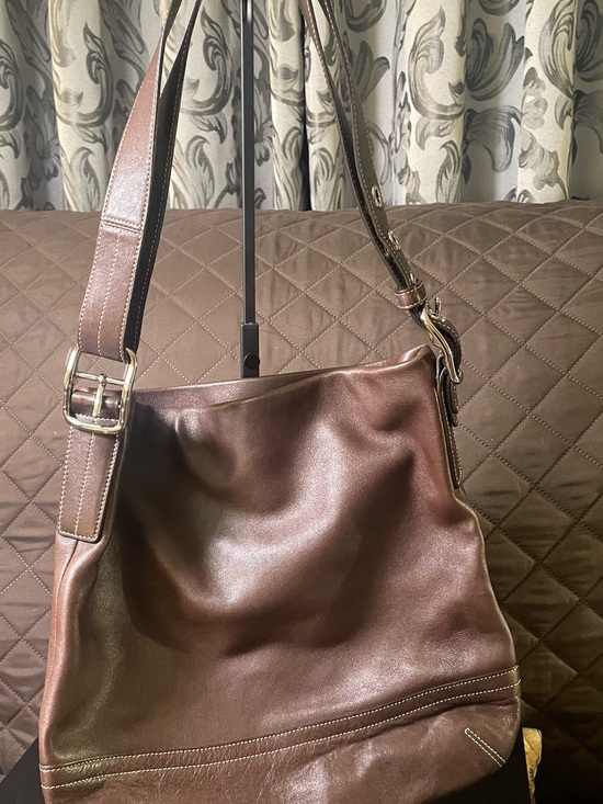 Coach Handbags - Coach Signature Jacquard Tote with Brown Leather Patch